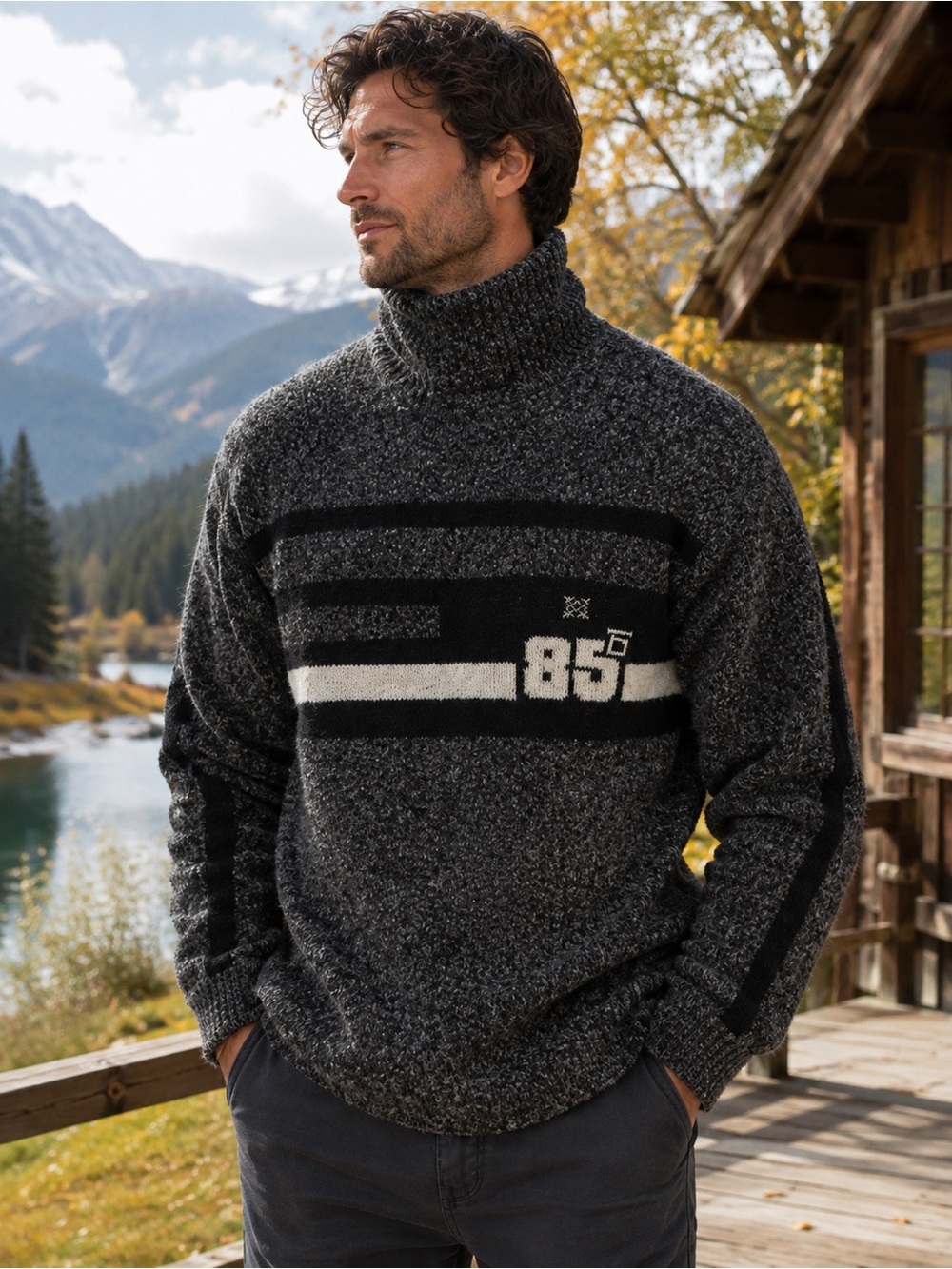 Oxbow men’s wool blend turtleneck sweater size medium
